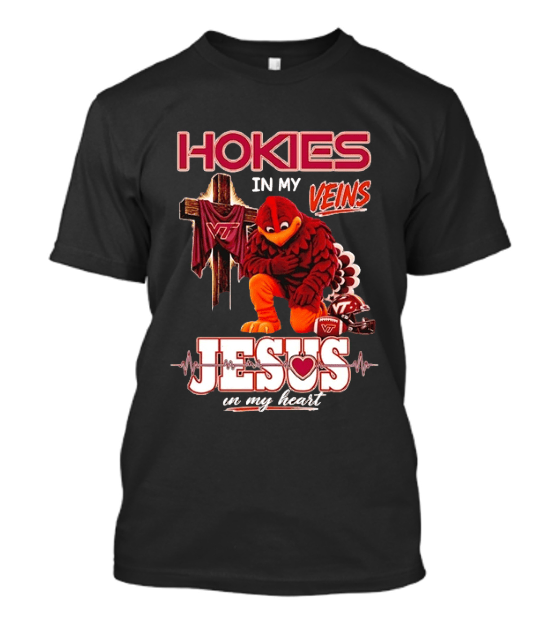 Hokies In My Veins VT Spirit And Faithful Heart T-Shirt