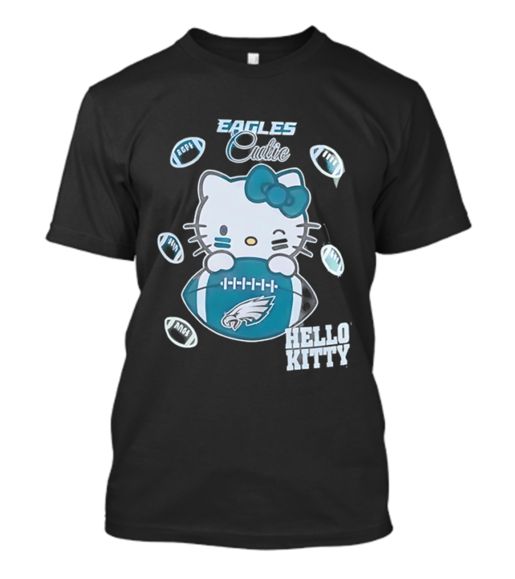 Eagles Hello Kitty Blue Football 2026 T-Shirt