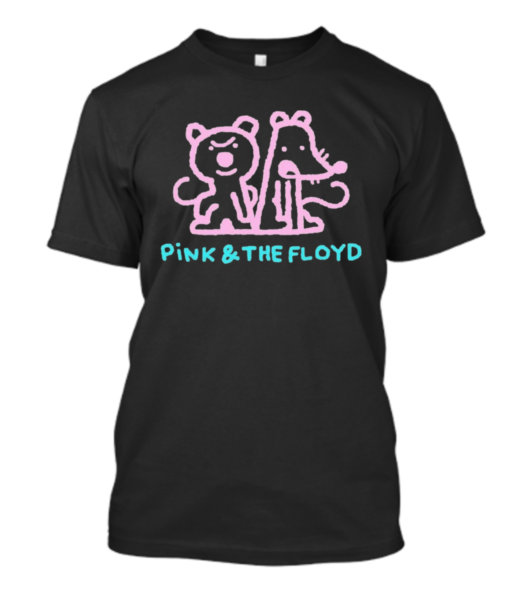 Pink And The Floyd Cartoon Bear And Mouse T-Shirt