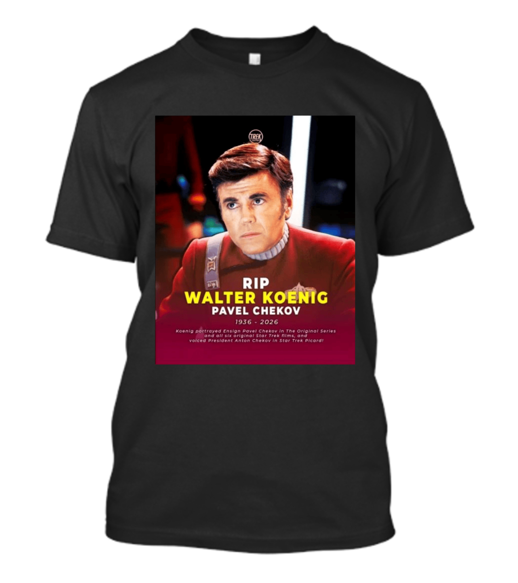 RIP Walter Koenig Pavel Chekov 1936 2026 Star Trek T-Shirt