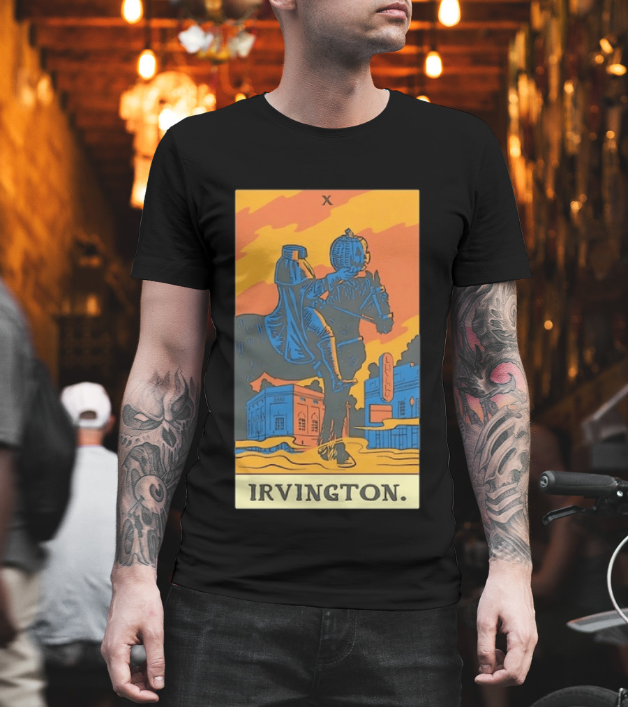 Irvington Tarot Card With Headless Horseman And Pumpkin T-Shirt