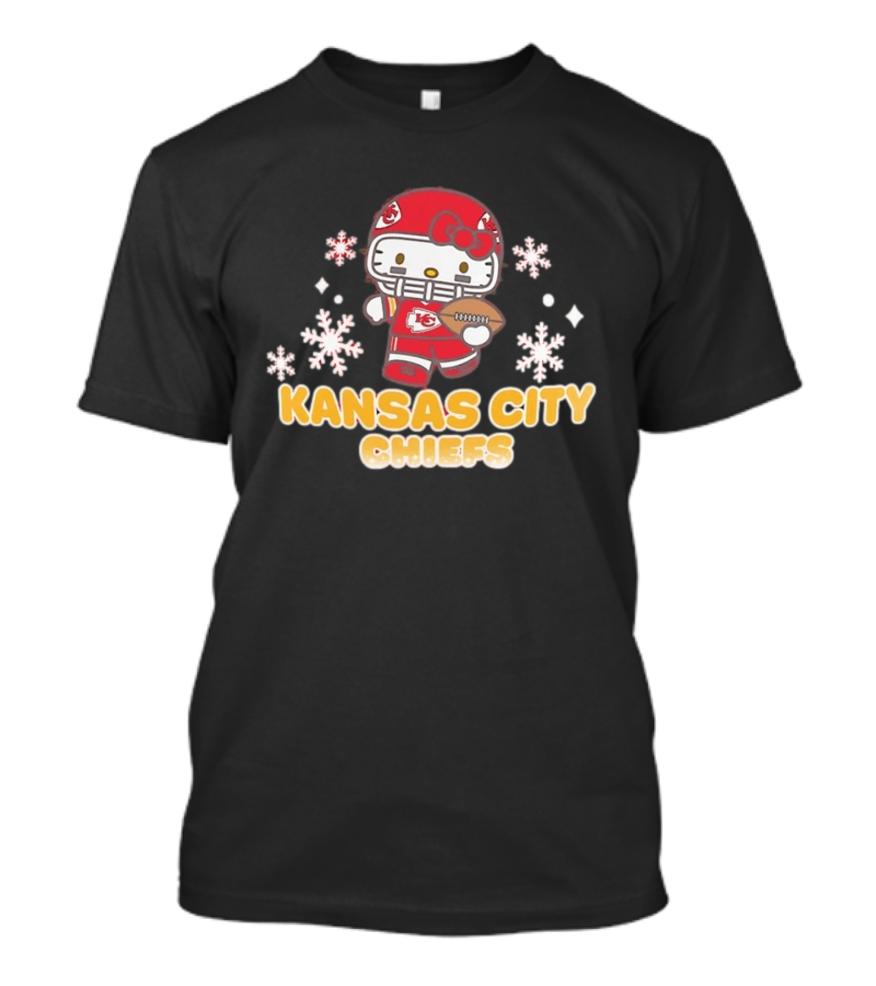 Kansas City Chiefs Hello Kitty Christmas Football 2026 Snowflake Edition T-Shirt