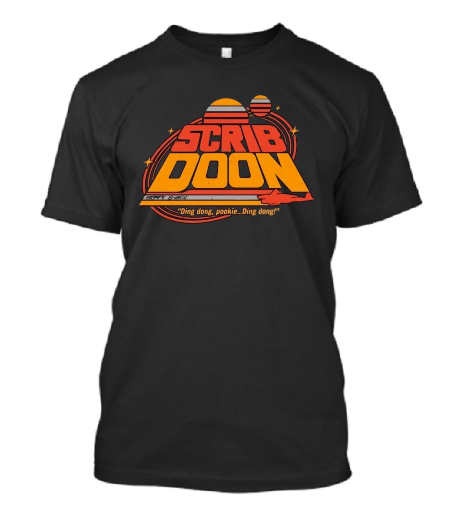 Scrib Doon Ding Dong Pookie Retro Sunset Pop Culture T-Shirt