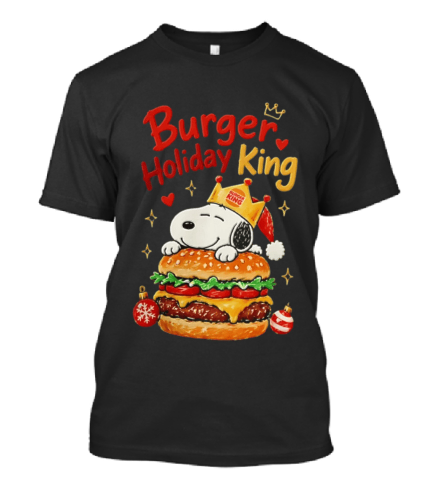 Snoopy Burger Holiday King Christmas Peanuts 2026 T-Shirt