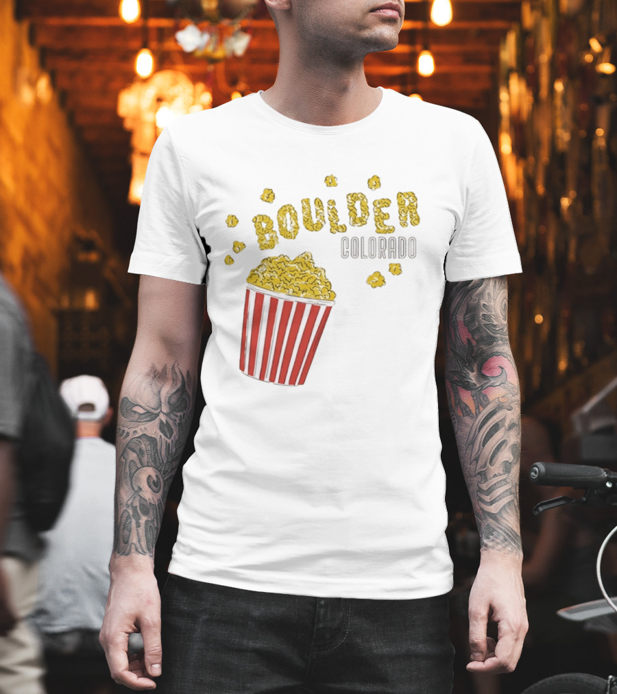 Boulder Colorado Popcorn City Travel Fun T-Shirt