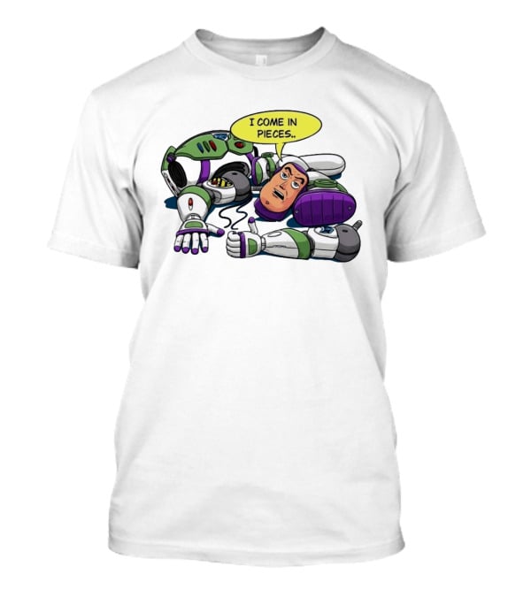 Buzz Lightyear I Come In Pieces Toy Story Quirky Humor T-Shirt