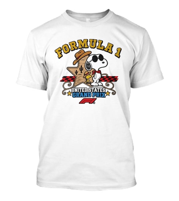 Formula 1 United States Grand Prix Snoopy Woodstock Western Star F1 T-Shirt