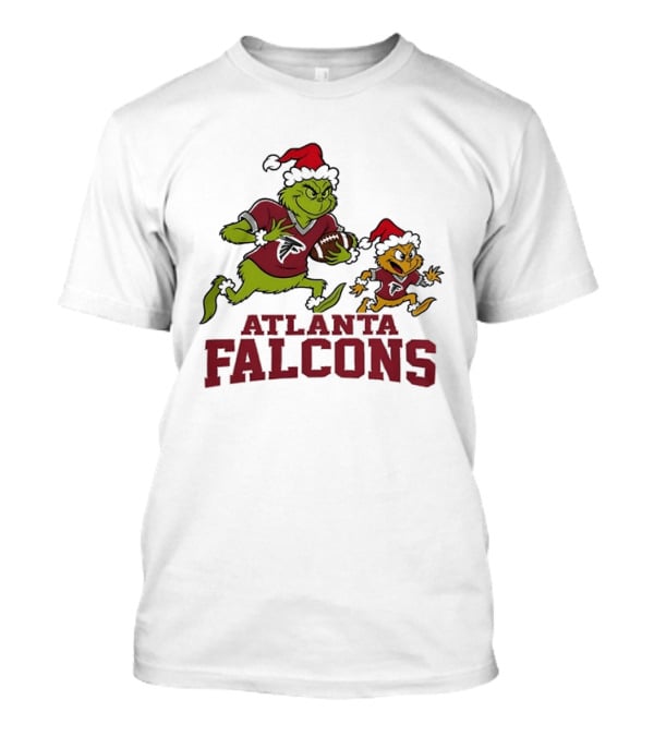Atlanta Falcons Grinch And Bird Christmas Football Fun T-Shirt