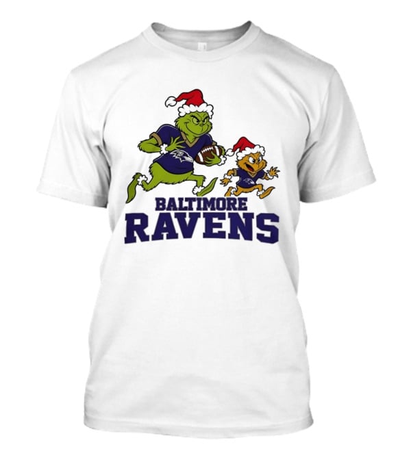 Baltimore Ravens Grinch Little Bird Football Christmas T-Shirt
