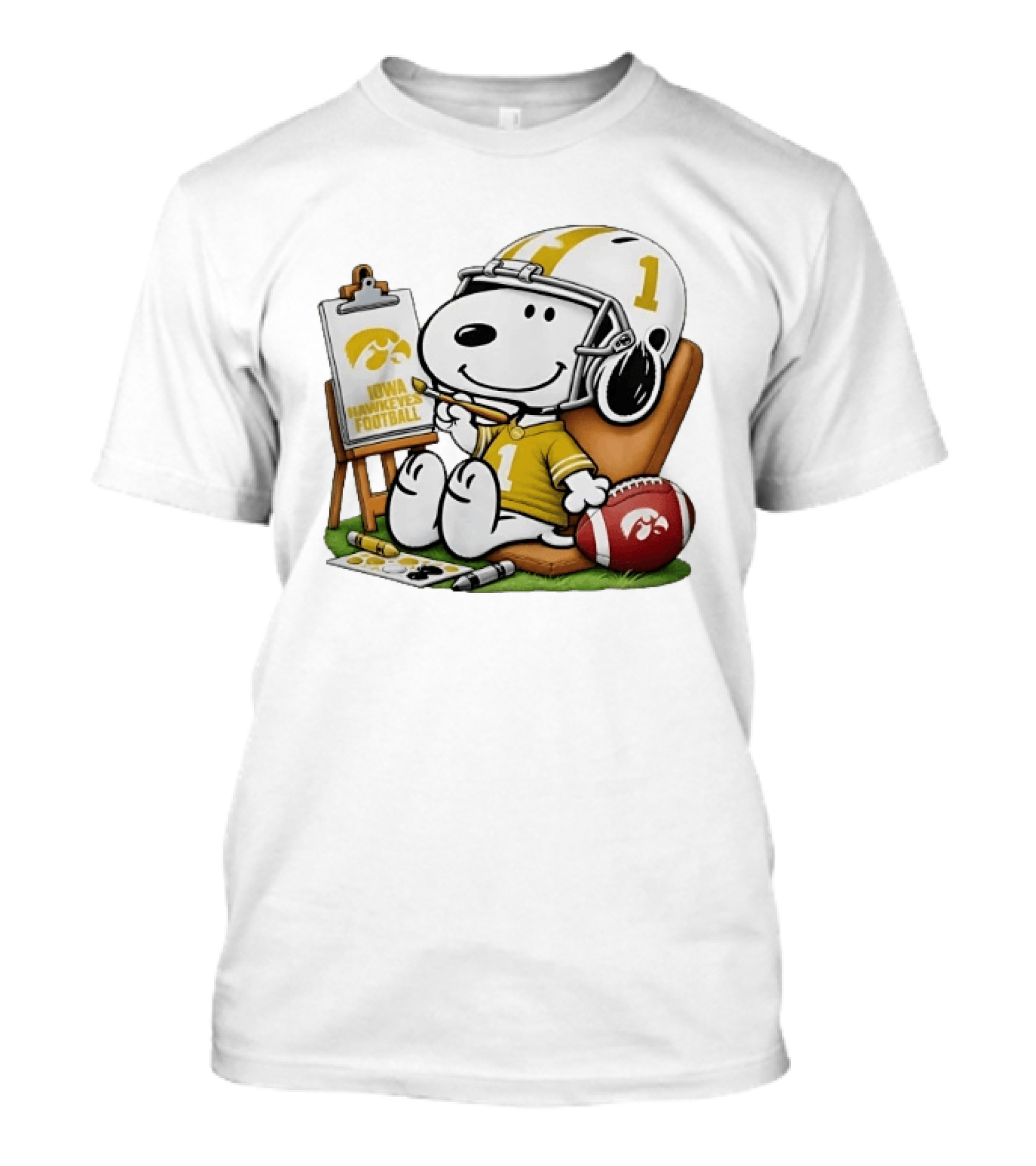 Iowa Hawkeyes Football Snoopy Painting Number 1 T-Shirt