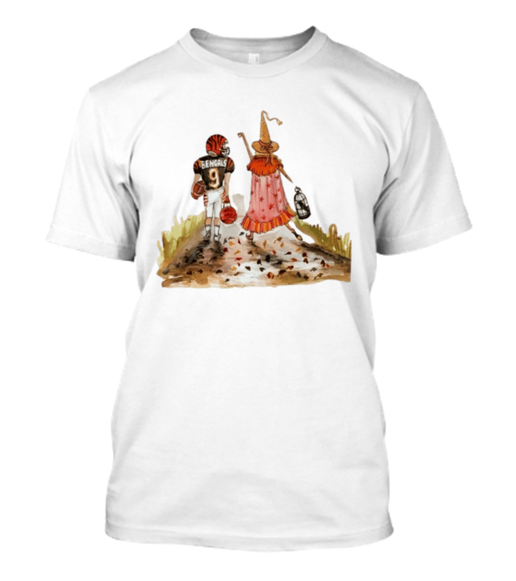 Joe Burrow Cincinnati Bengals Number 9 Halloween Witch Hocus Pocus T-Shirt