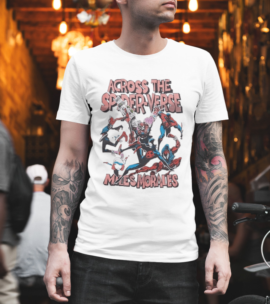 Across The Spider Verse Miles Morales Spider Man Characters T-Shirt