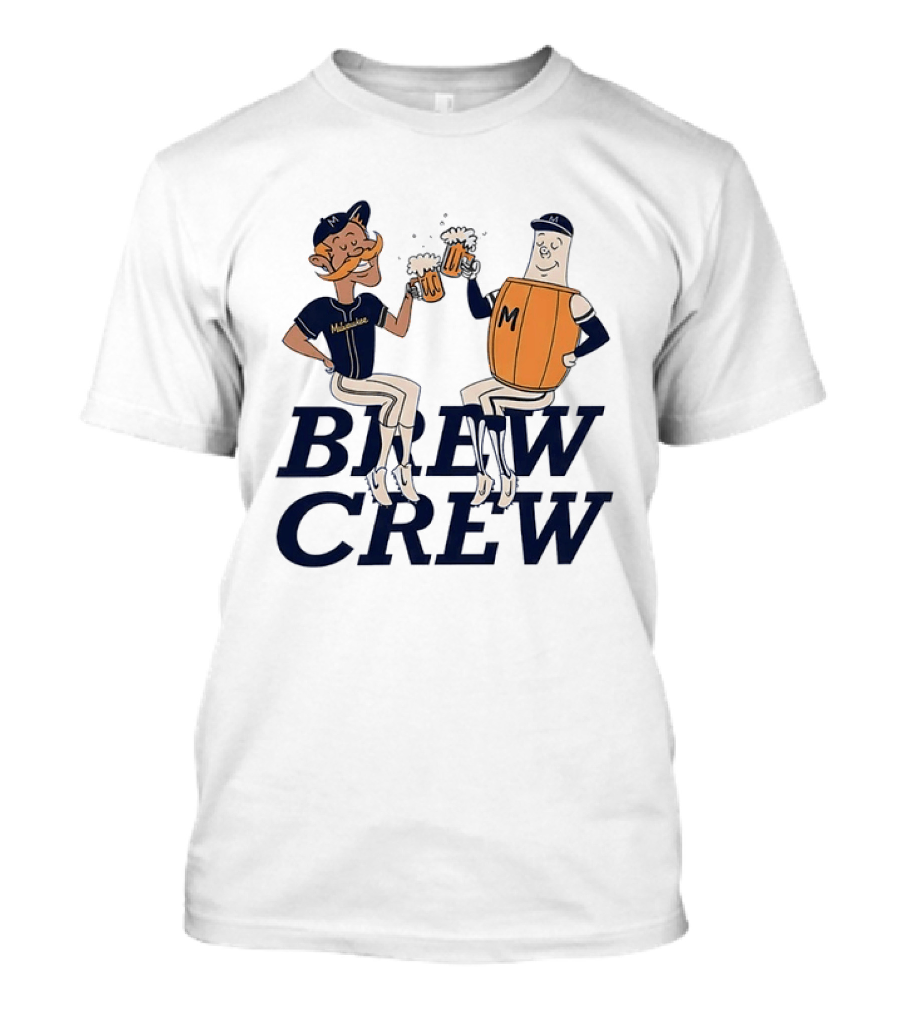 Milwaukee Brewers Brew Crew Cartoon Beer Cheers T-Shirt