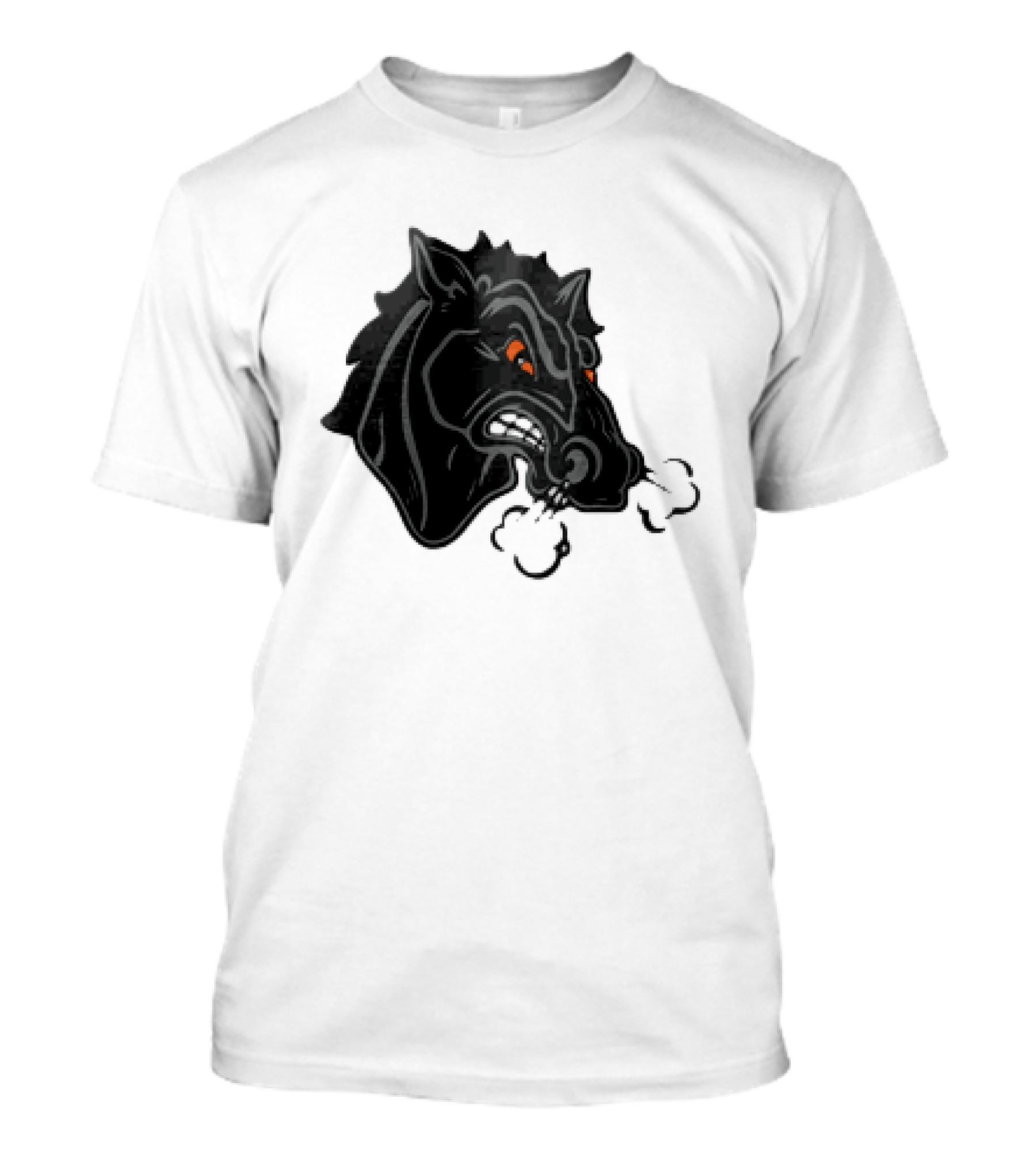 Thunder Oklahoma State Cowboys NCAA Football Black Horse Head T-Shirt