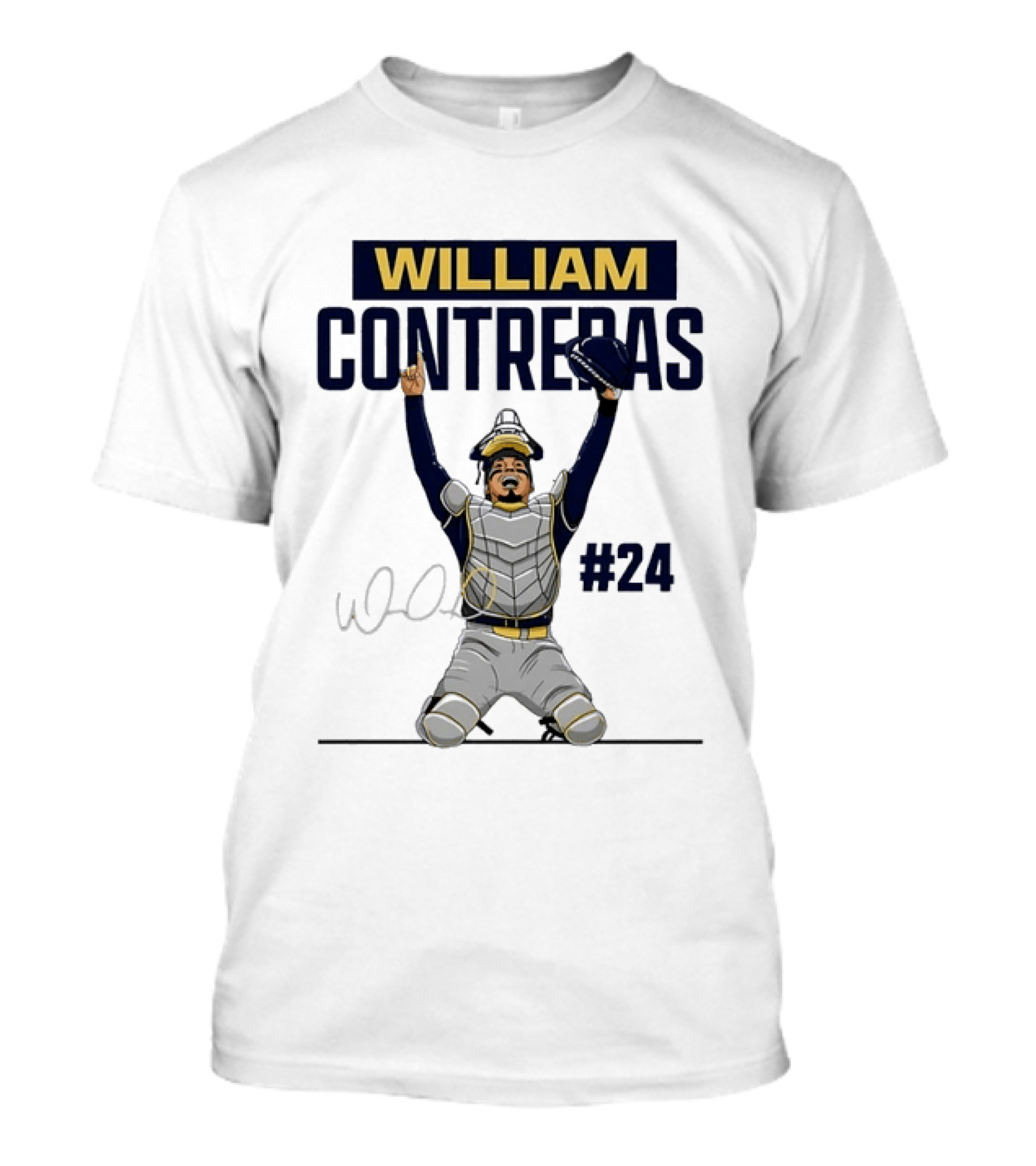 William Contreras Milwaukee Brewers Catcher #24 Celebration Pose T-Shirt