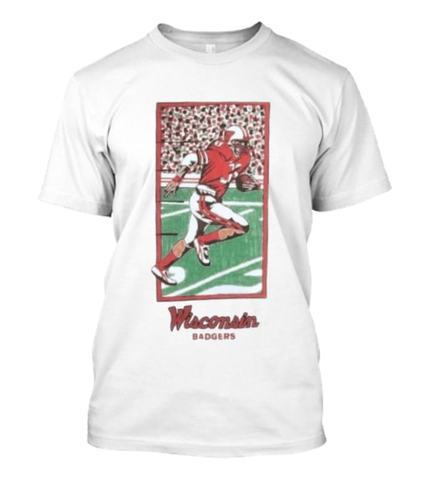 Wisconsin Badgers Football Player Running Quarterback Vintage 90s T-Shirt