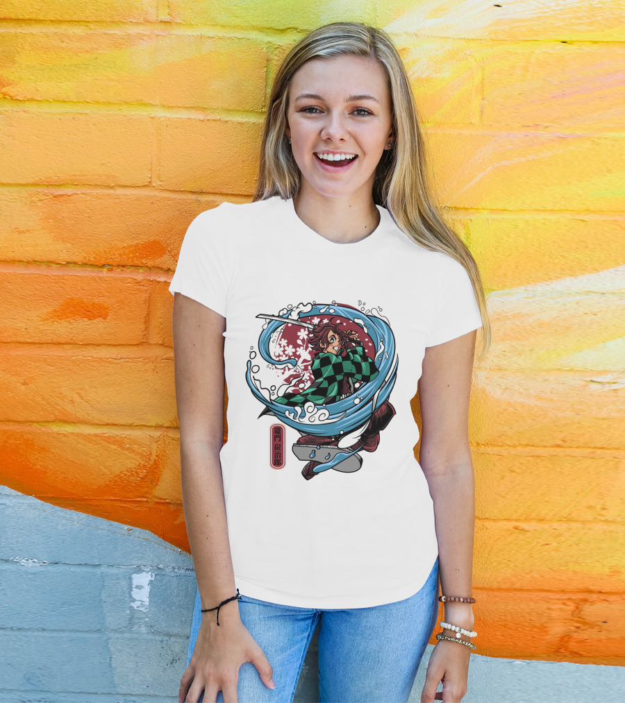 Demon Slayer Kimetsu No Yaiba Tanjiro Kamado Water Breathing Technique T-Shirt
