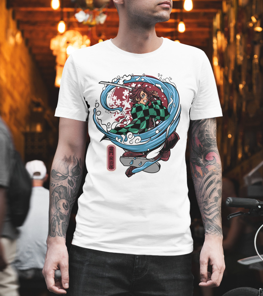 Demon Slayer Kimetsu No Yaiba Tanjiro Kamado Water Breathing Technique T-Shirt
