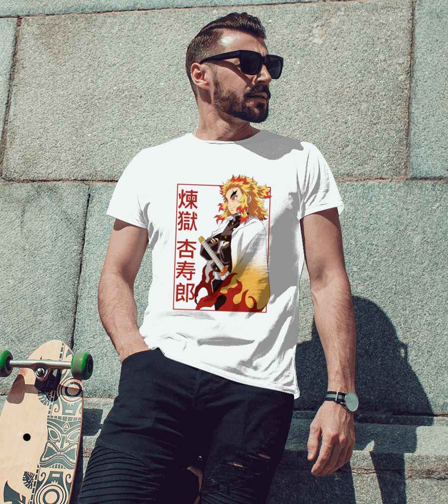 Demon Slayer Kimetsu No Yaiba Rengoku Kyojuro Flame Hashira T-Shirt
