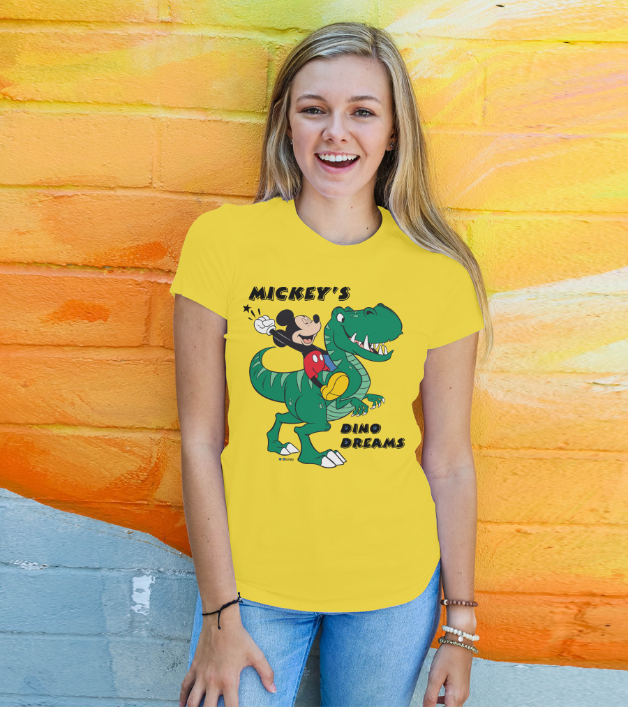 Mickey's Dino Dreams Adventure With Dinosaur Disney T-Shirt