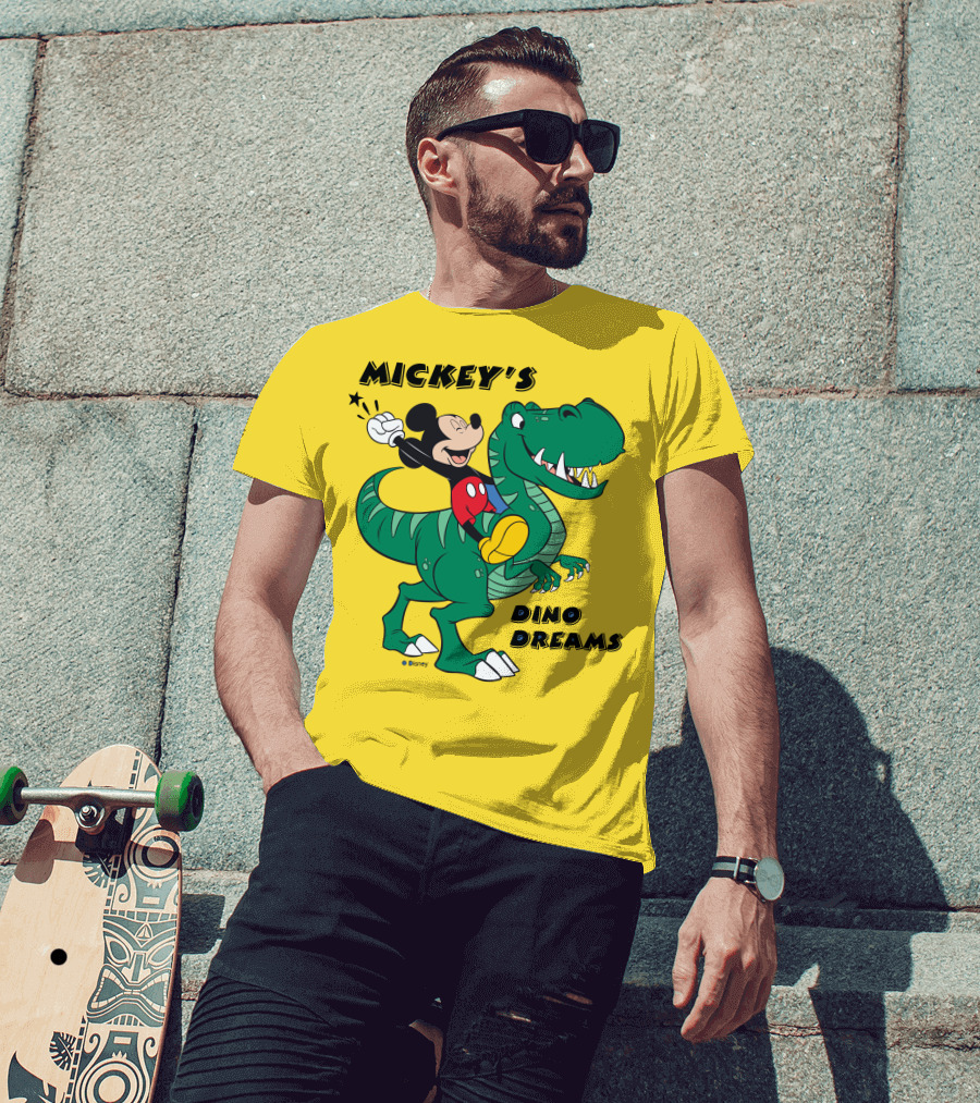 Mickey's Dino Dreams Adventure With Dinosaur Disney T-Shirt