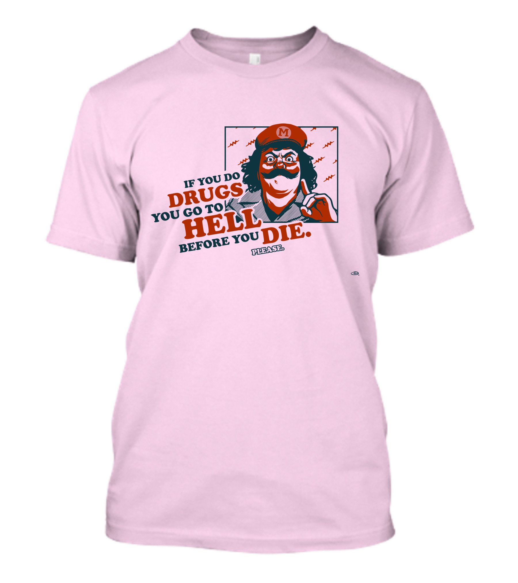 Glen Brogan Captain Lou Albano Warning If You Do Drugs You Go To Hell Before You Die T-Shirt