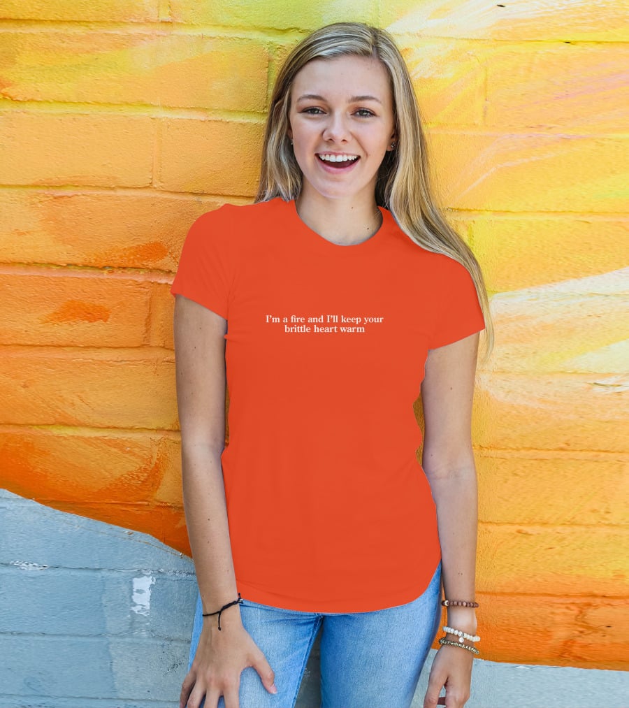 The Swift Society Folklore I'm A Fire And I'll Keep Your Brittle Heart Warm Red T-Shirt