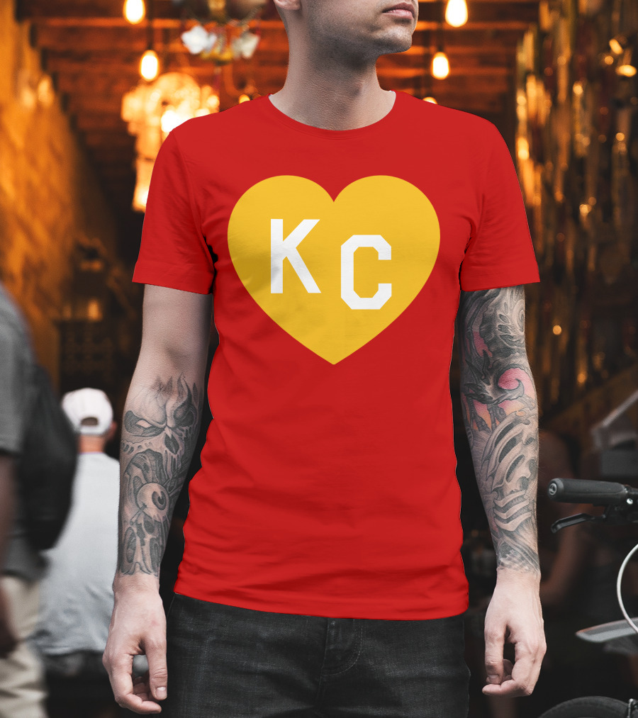 Mishacollinscloset Charlie Hustle Red And Gold KC Heart T-Shirt