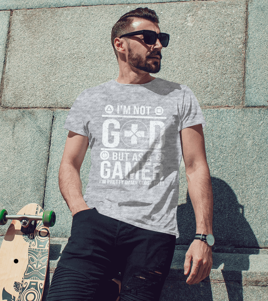 I'm Not God But As A Gamer I'm Pretty Damn Close To It Controller Symbols T-Shirt
