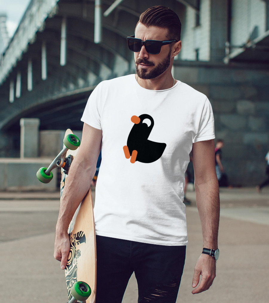 Kurzgesagt Merch Duck Iconic Black And Orange T-Shirt