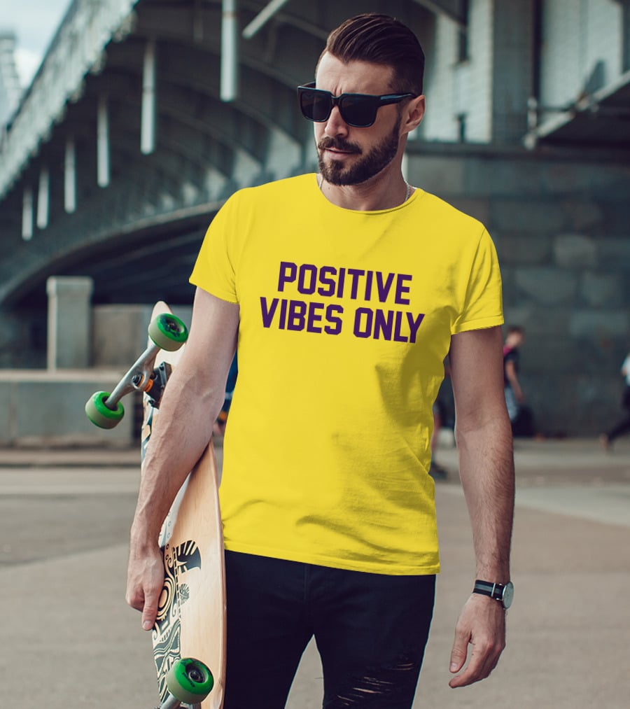 Positive Vibes Only Los Angeles Lakers Colors T-Shirt