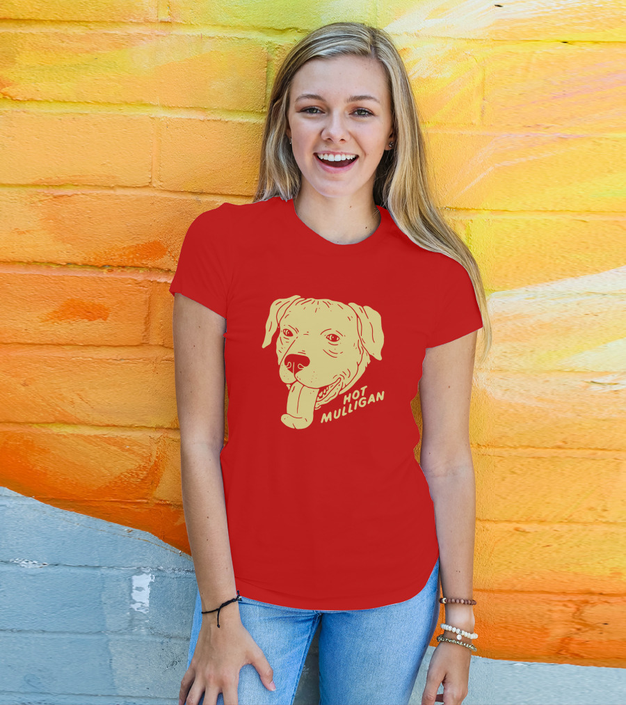 Hot Mulligan Panting Dog Red T-Shirt