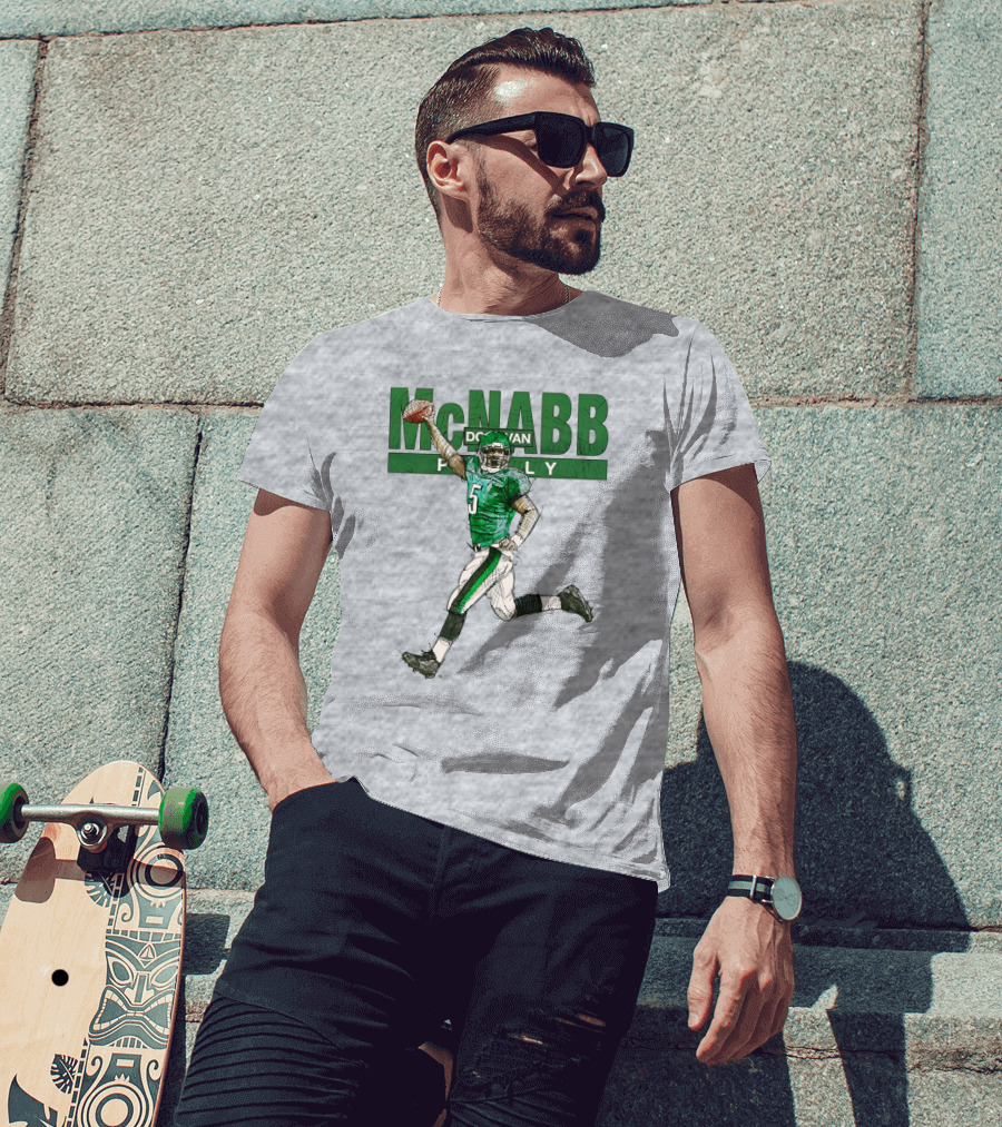 Donovan McNabb Philly Football Green Number 5 Drawing T-Shirt