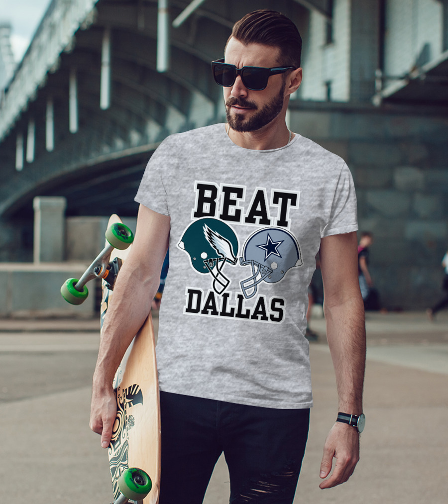 Beat Dallas Nick Sirianni John Clark Eagles Cowboys Helmets T-Shirt
