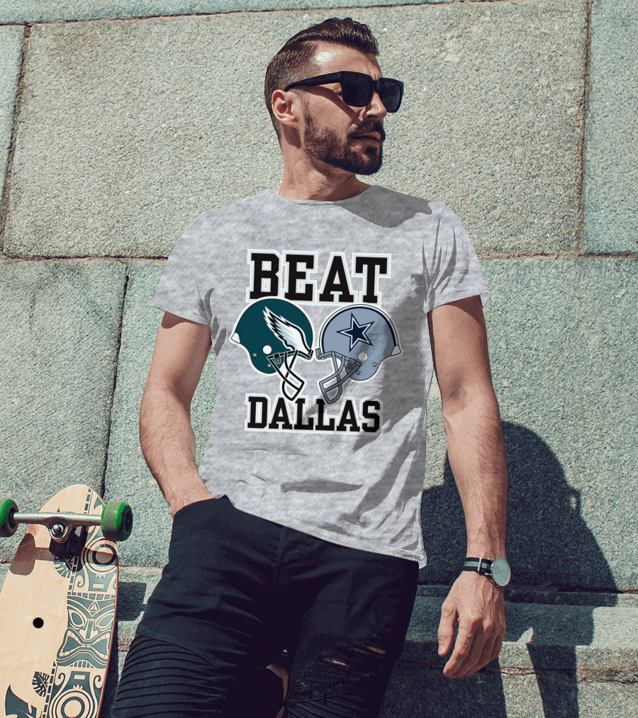 Beat Dallas Nick Sirianni John Clark Eagles Cowboys Helmets T-Shirt