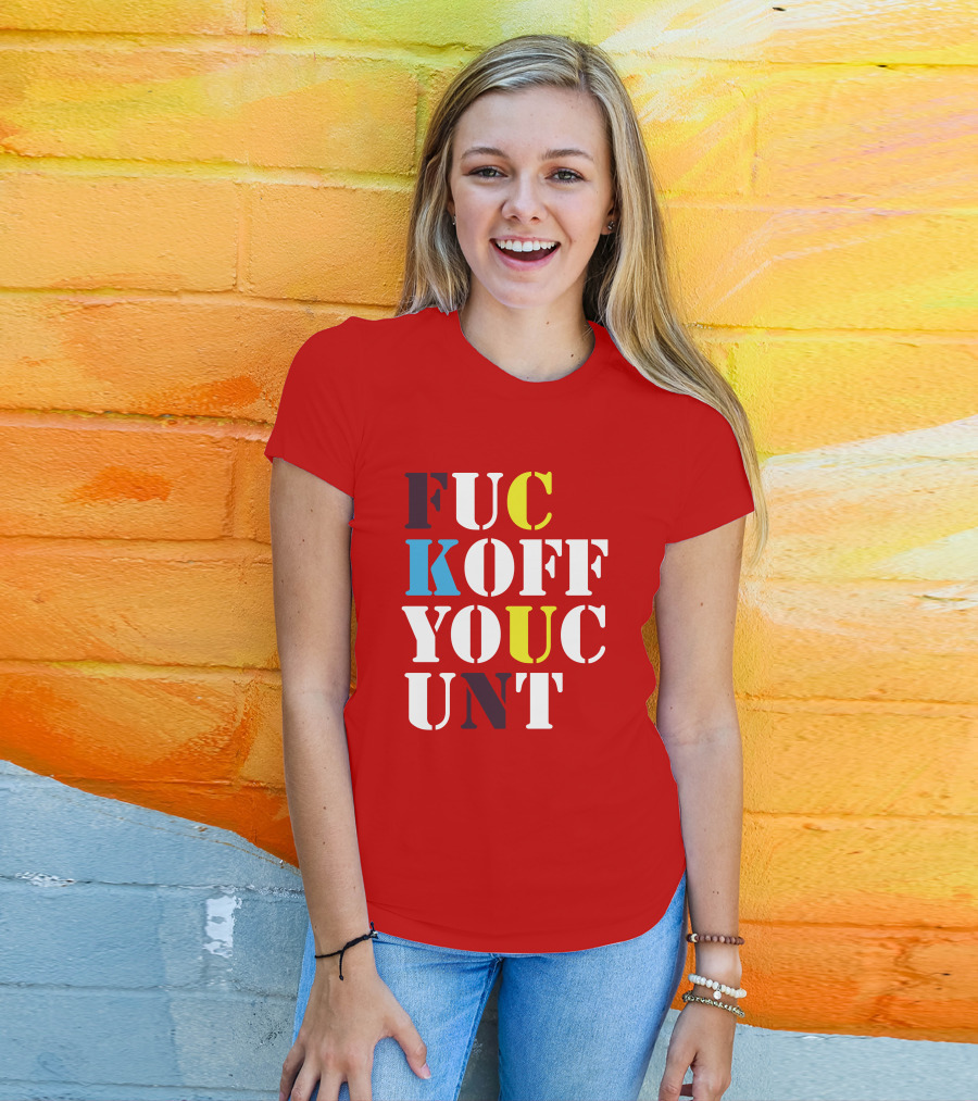 Dave Surman FUC KOFF YOUC UNT Text T-Shirt