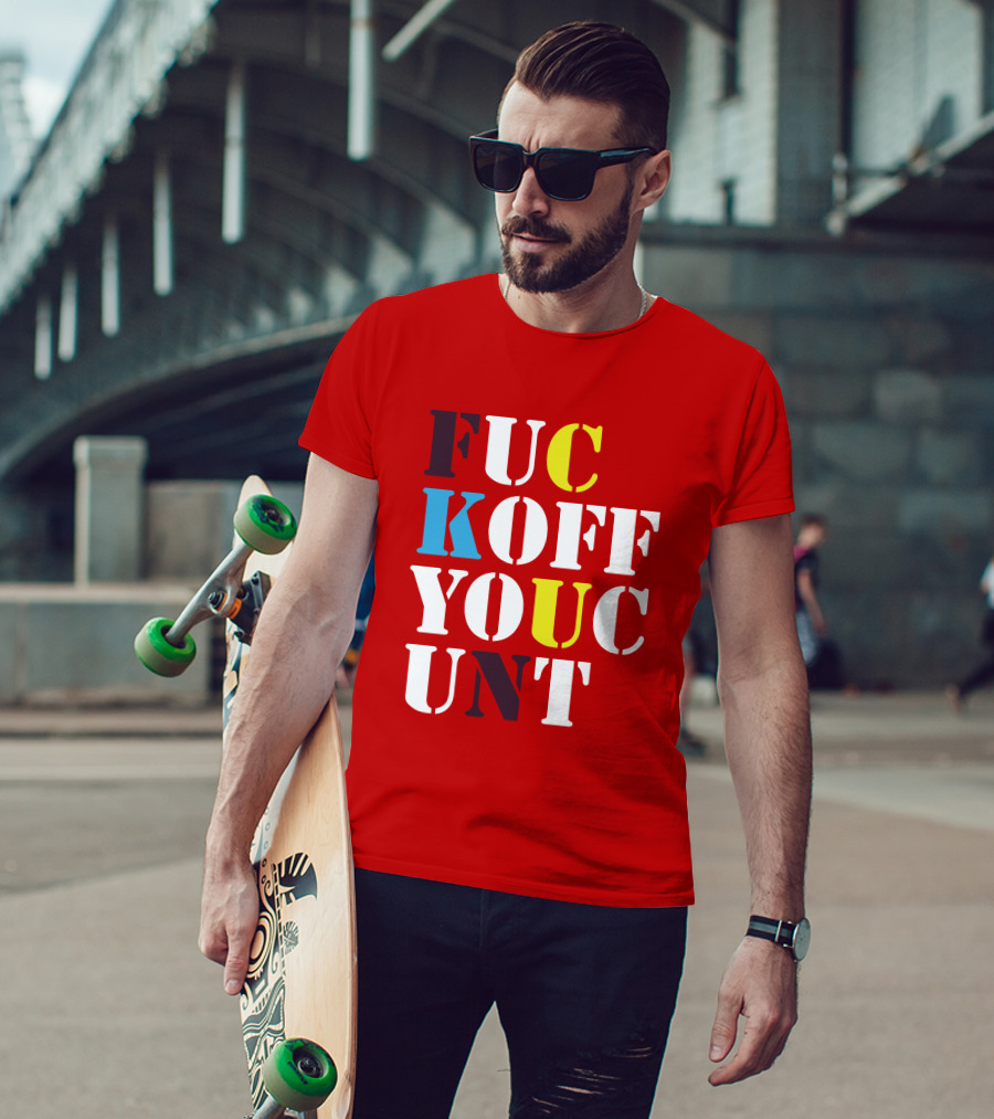 Dave Surman FUC KOFF YOUC UNT Text T-Shirt