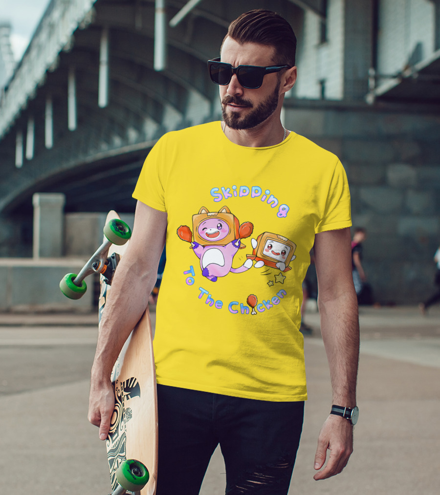 LankyBox Merch Skipping To The Chicken With Boxy And Foxy Characters T-Shirt