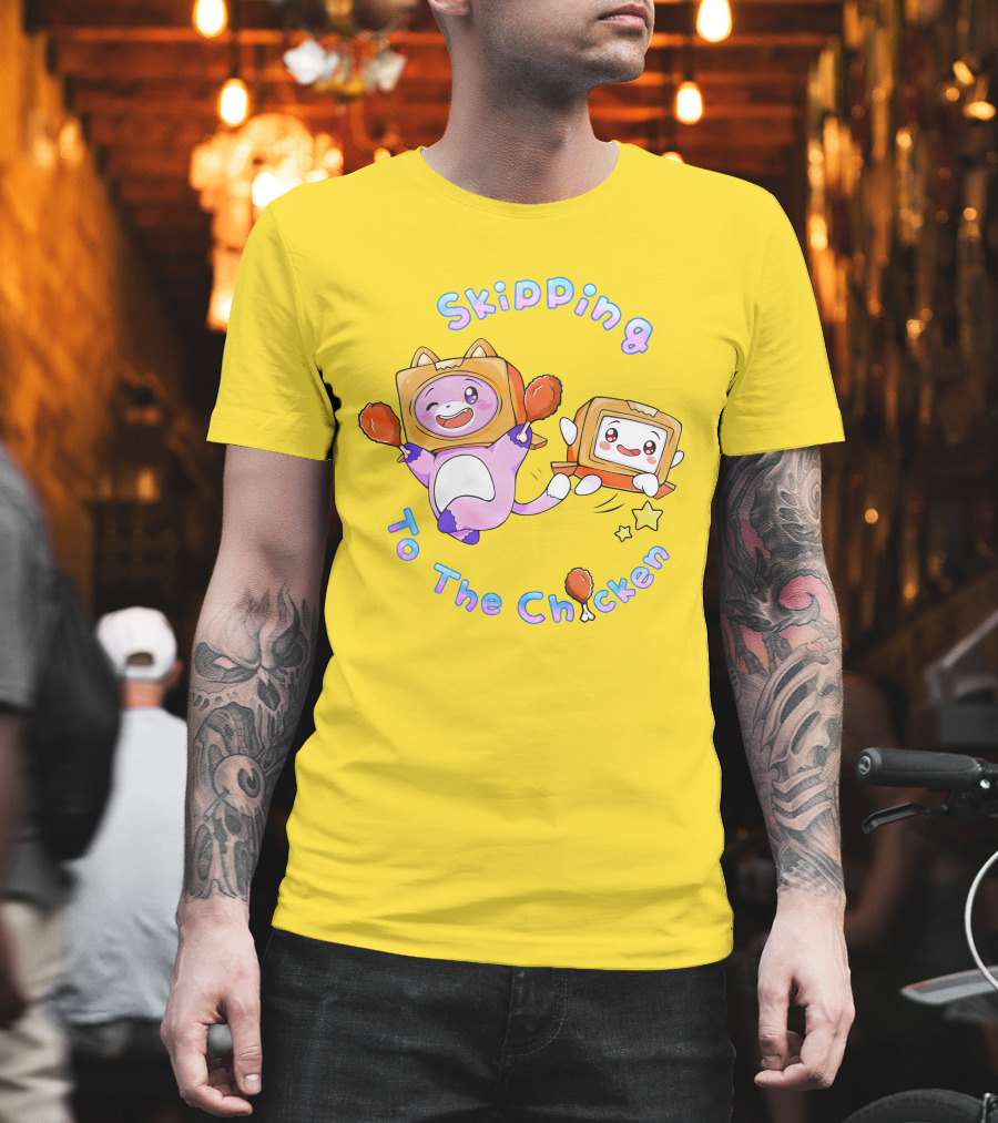 LankyBox Merch Skipping To The Chicken with Boxy and Foxy Characters T-Shirt