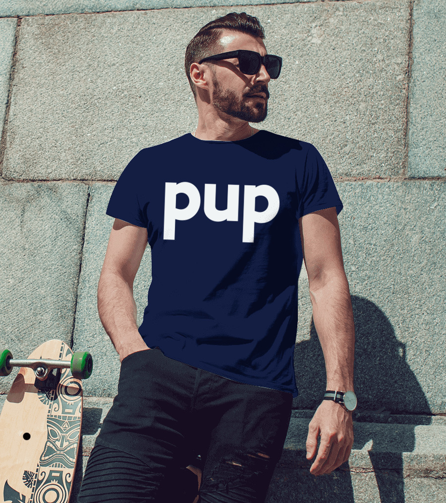 Gannondork Pup Bold Text Navy Background T-Shirt