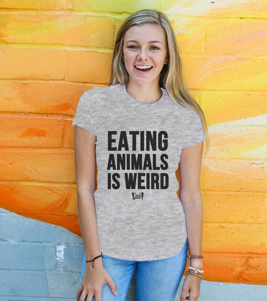 Eating Animals Is Weird Vegan Bros Veganuary John Oberg T-Shirt