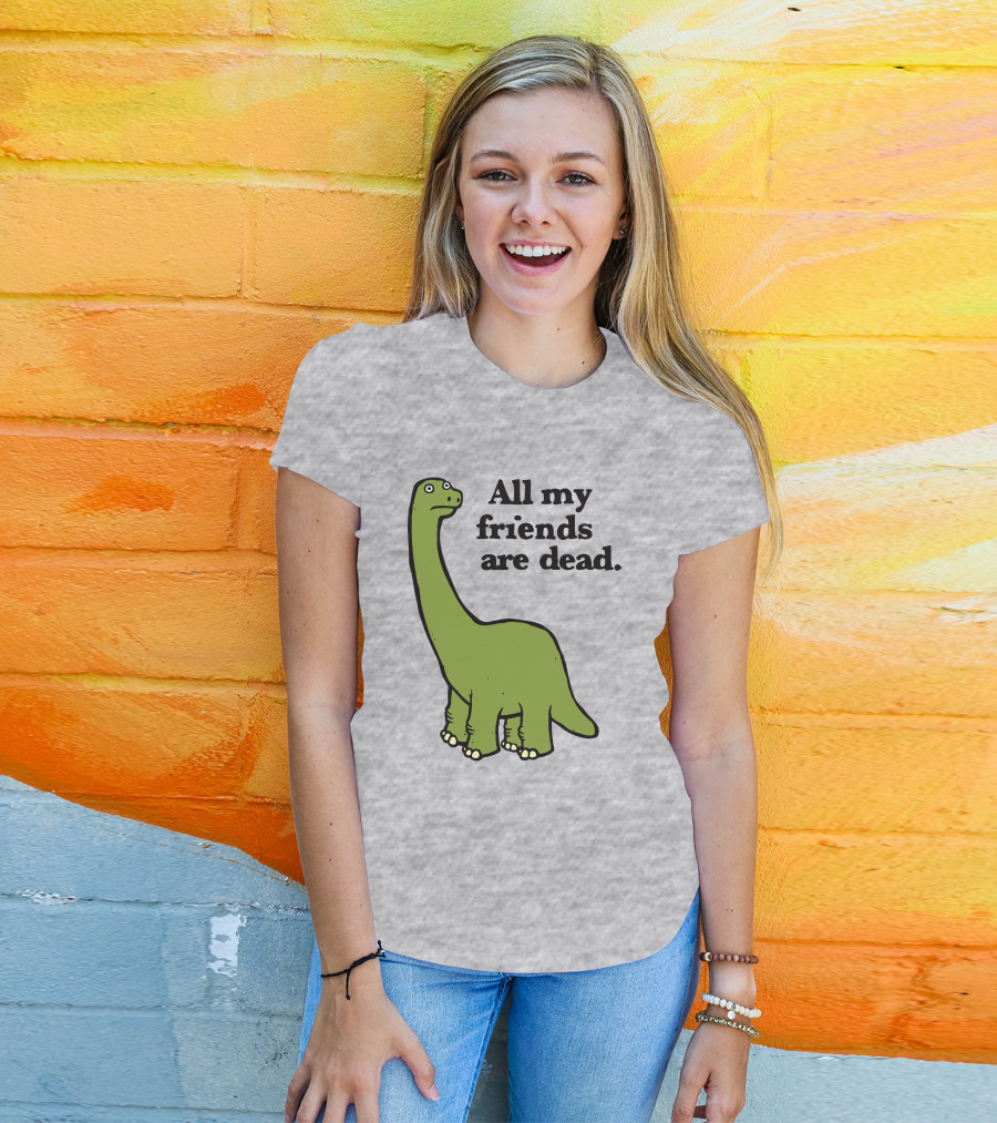 All My Friends Are Dead Dinosaur Gofroles Ripple Junction T-Shirt