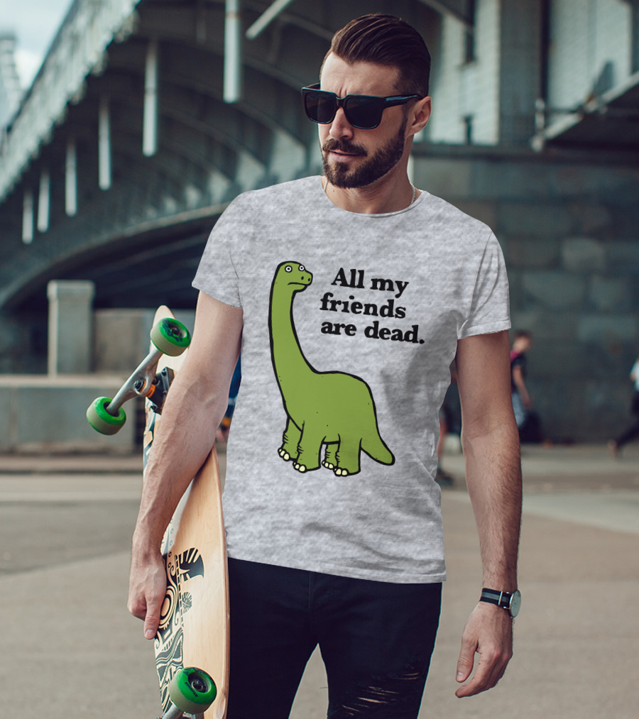 All My Friends Are Dead Dinosaur Gofroles Ripple Junction T-Shirt