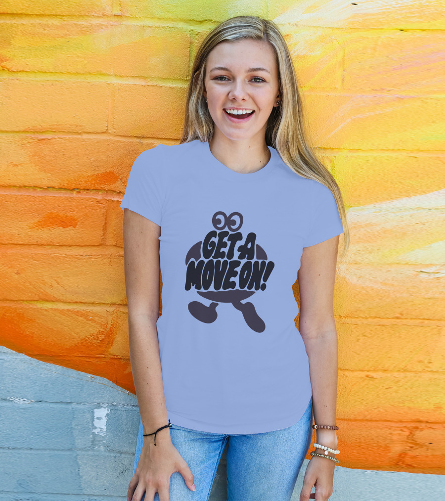 Jahdiary Get A Move On Playful Running Character T-Shirt