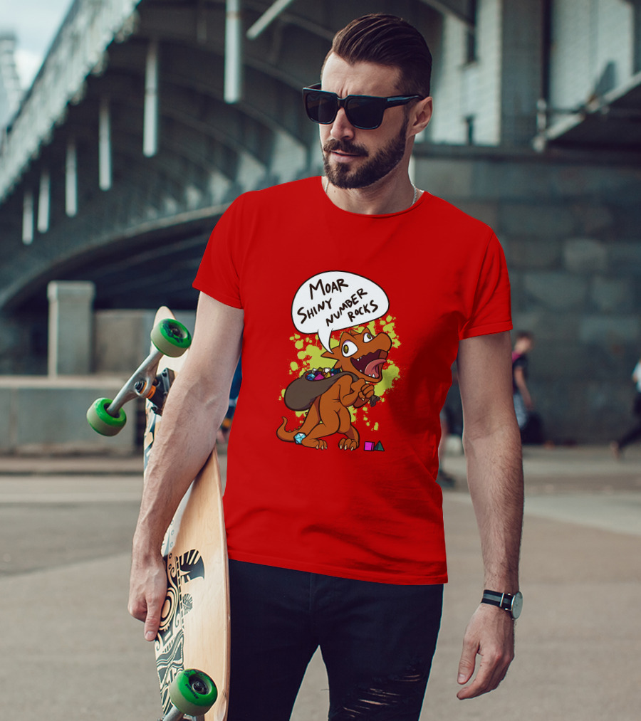 Moar Shiny Number Rocks DnD Dice Dragon Enthusiast T-Shirt