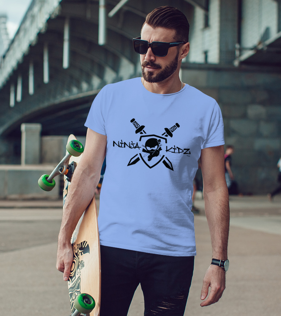 Ninja Kidz Shield With Swords And Ninja Character T-Shirt