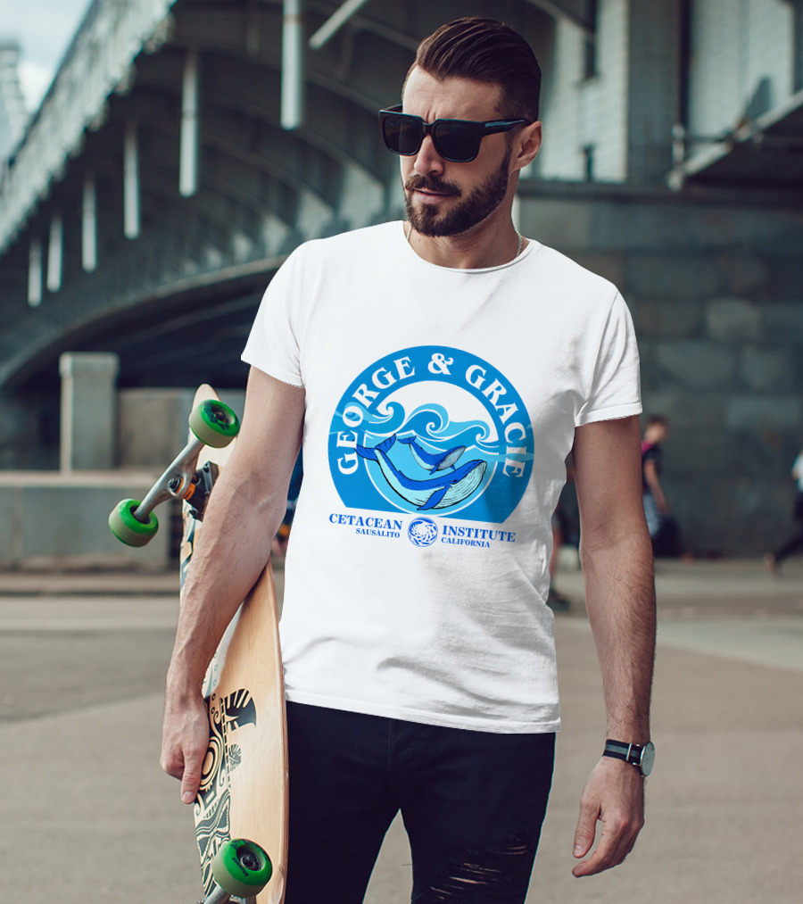 George And Gracie Cetacean Institute Sausalito California Wave T-Shirt
