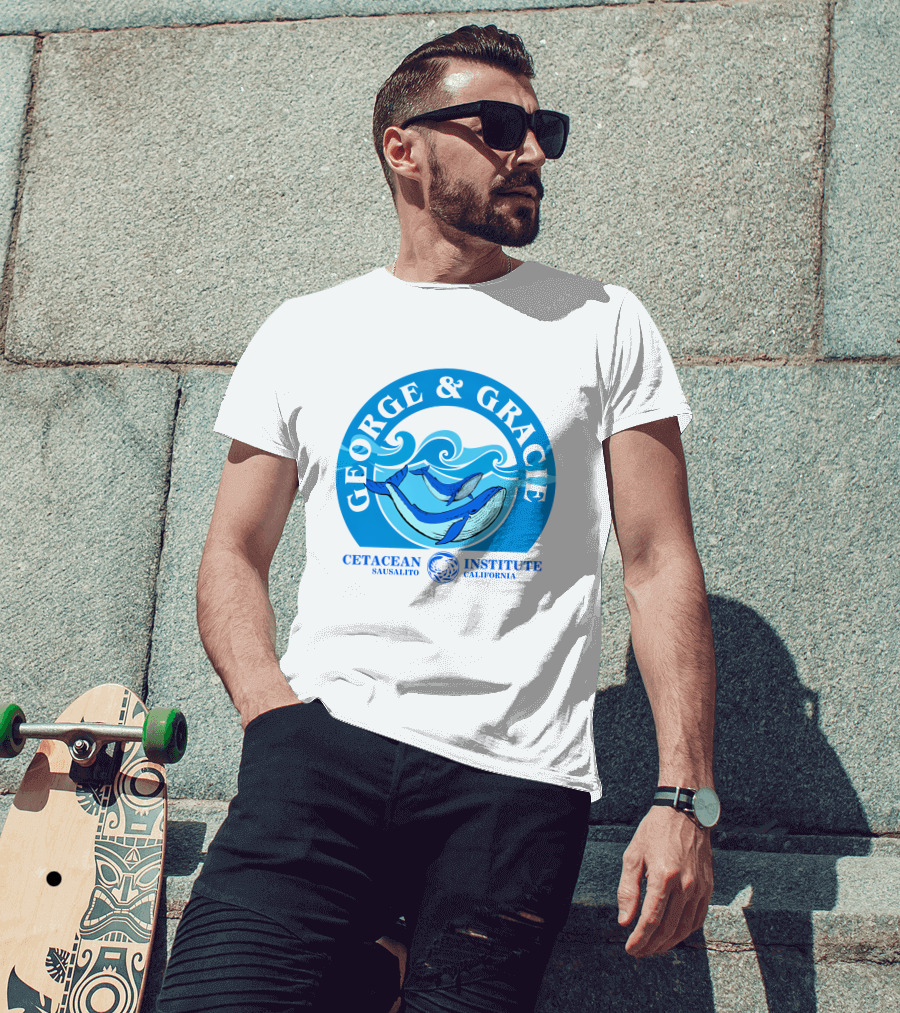 George And Gracie Cetacean Institute Sausalito California Wave T-Shirt