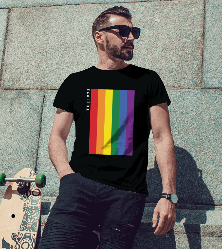 The 1975 Loving Someone Rainbow Vertical Stripes T-Shirt