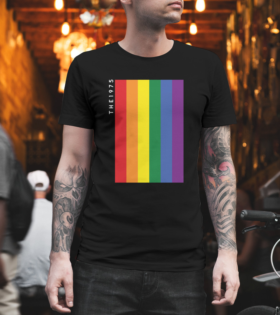 The 1975 Loving Someone Rainbow Vertical Stripes T-Shirt